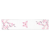 Floral Cherry Blossom Butterfly Pink White Floral Korte Tafelloper (Horizontaal)