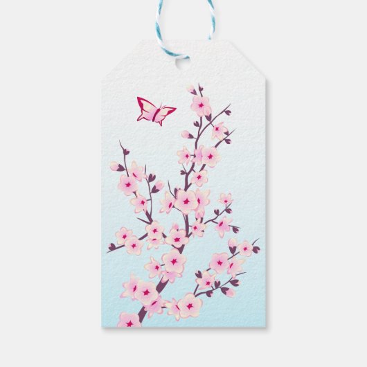 Floral Cherry Blossom Cadeaulabel (Achterkant)