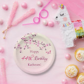 Floral Cherry Blossom Custom Birthday Papieren Bordje (Feest)