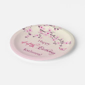 Floral Cherry Blossom Custom Birthday Papieren Bordje (Gekanteld)