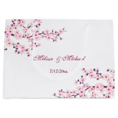 Floral Cherry Blossom Custom Wedding Groot Cadeauzakje (Voorkant)