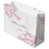 Floral Cherry Blossom Custom Wedding Groot Cadeauzakje (Achterkant Gekanteld)