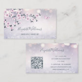 Floral Cherry Blossom Dusky Pink Mauve Glitter Visitekaartje (Voorkant / Achterkant)