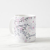 Floral Cherry Blossom Dusky Pink Mauve Koffiemok (Voorkant links)