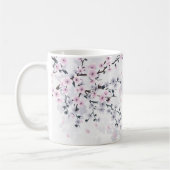Floral Cherry Blossom Dusky Pink Mauve Koffiemok (Links)
