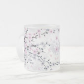 Floral Cherry Blossom Dusky Pink Mauve Matglas Koffiemok (Voorkant links)