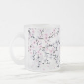 Floral Cherry Blossom Dusky Pink Mauve Matglas Koffiemok (Links)