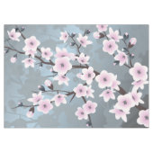 Floral Cherry Blossom Dusty Pink Blue Tafelkleed (Voorkant (Horizontaal))