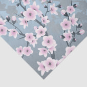 Floral Cherry Blossom Dusty Pink Blue Tissuepapier (Detail)