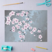 Floral Cherry Blossom Dusty Pink Blue Tissuepapier (Craft)