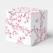 Floral Cherry Blossom en Butterflies Pink White Bedankdoosjes (Achterkant)