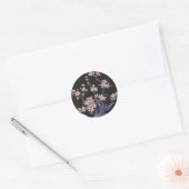 Floral, Cherry Blossom Flowers in een Vase Ronde Sticker (Envelop)