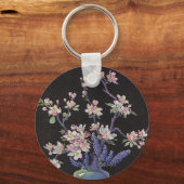 Floral, Cherry Blossom Flowers in een Vase Sleutelhanger (Voorkant)