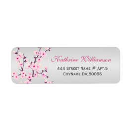Floral Cherry Blossom Girl Baby shower Etiket