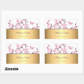 Floral Cherry Blossom Gold Rechthoekige Sticker (Vel)