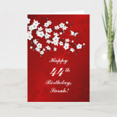 Floral Cherry Blossom Happy Birthday Kaart (Voorkant)