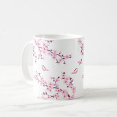 Floral Cherry Blossom Jouw naam Monogram Mok (Voorkant links)