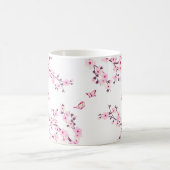 Floral Cherry Blossom Jouw naam Monogram Mok (Center)