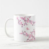 Floral Cherry Blossom Jouw naam Monogram Mok (Links)