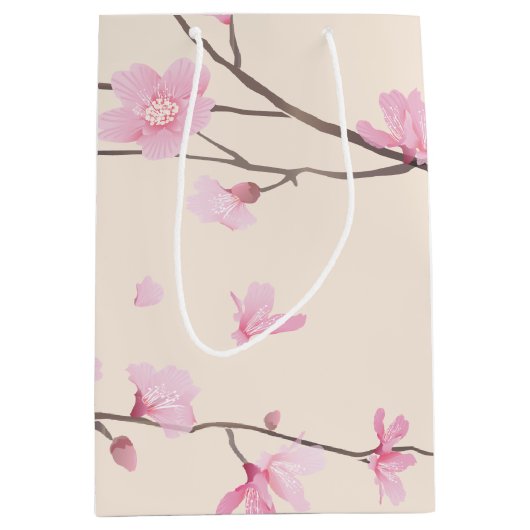 Floral Cherry Blossom Medium Cadeauzakje (Voorkant)