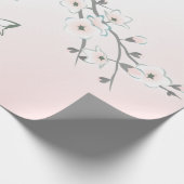 Floral Cherry Blossom Mint Blush Cadeaupapier (Hoek)