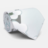 Floral Cherry Blossom Mint White Stropdas (Opgerold)