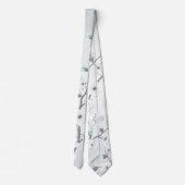Floral Cherry Blossom Mint White Stropdas (Achterkant)