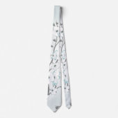 Floral Cherry Blossom Mint White Stropdas (Voorkant)