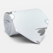 Floral Cherry Blossom Mint White Stropdas (Opgerold)