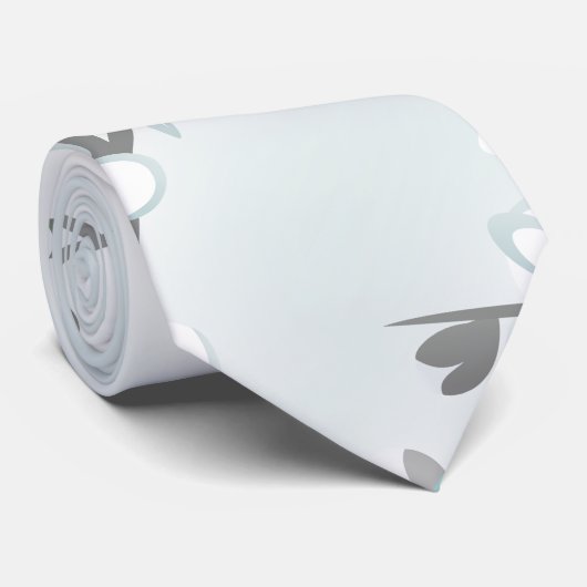 Floral Cherry Blossom Mint White Stropdas (Opgerold)