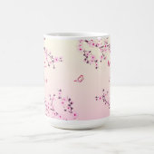 Floral Cherry Blossom Monogram Pink Koffiemok (Center)