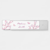 Floral Cherry Blossom Monogram Pink White Deurbordje (Voorkant)