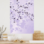 Floral Cherry Blossom Paars Poster (Keuken)
