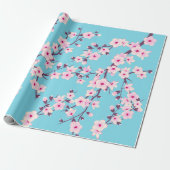 Floral Cherry Blossom Pattern Cadeaupapier (Uitgerold)