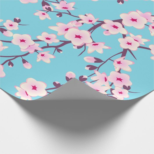 Floral Cherry Blossom Pattern Cadeaupapier (Hoek)