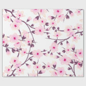 Floral Cherry Blossom Pattern Cadeaupapier (Vlak)