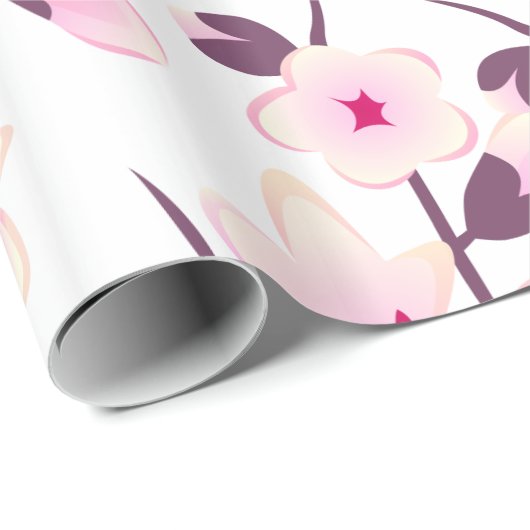 Floral Cherry Blossom Pattern Cadeaupapier (Rol Hoek)