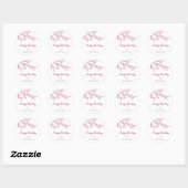 Floral Cherry Blossom Pink | Aangepaste verjaardag Ronde Sticker (Vel)