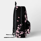 Floral Cherry Blossom Pink Black Bedrukte Rugzak (Links)