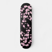 Floral Cherry Blossom Pink Black Girly Persoonlijk Skateboard (Voorkant)