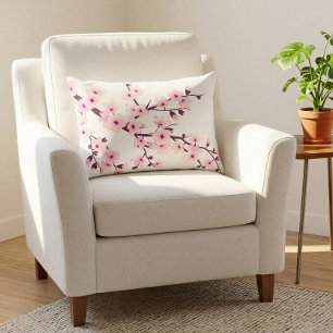 Floral Cherry Blossom Pink Change Background Decoratief Kussen