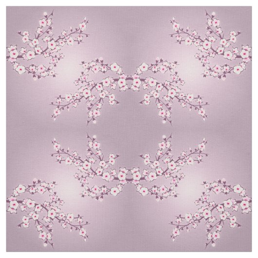Floral Cherry Blossom Pink Geometric Pattern Stof (Swatch)