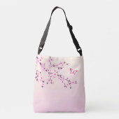 Floral Cherry Blossom Pink Girly Crossbody Tas (Achterkant)