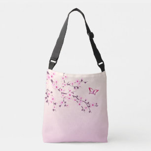 Floral Cherry Blossom Pink Girly Crossbody Tas