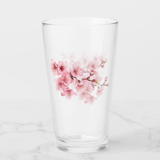 Floral Cherry Blossom Pink Glas (Achterkant)
