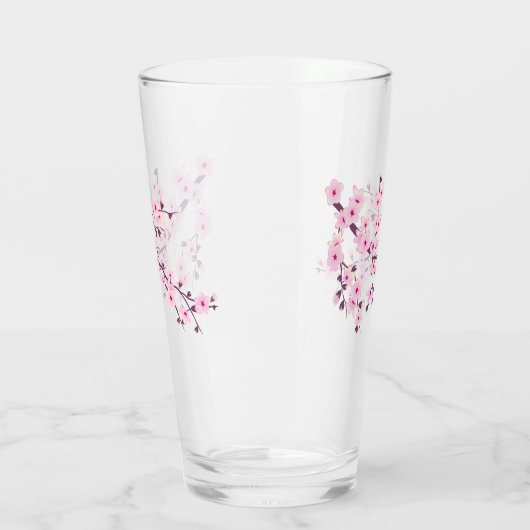 Floral Cherry Blossom Pink Glas (Links)