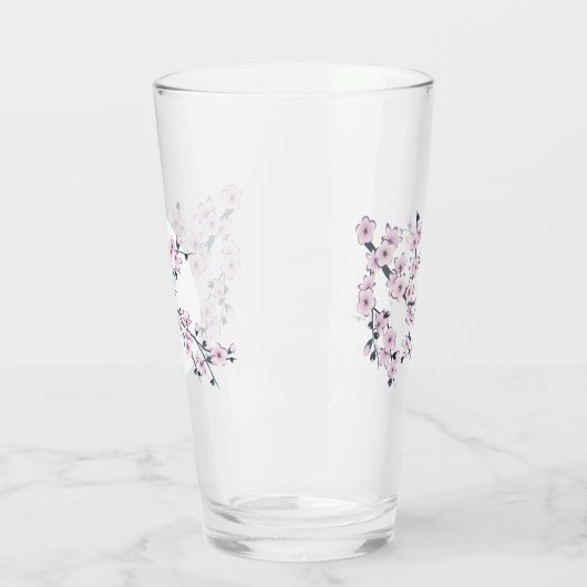 Floral Cherry Blossom Pink Glas (Links)