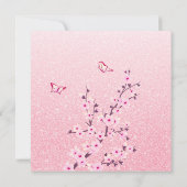 Floral Cherry Blossom Pink Glitter Birthday Kaart (Achterkant)