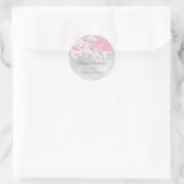 Floral Cherry Blossom Pink Glitter Custom Birthday Ronde Sticker (Tas)