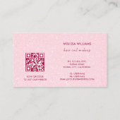 Floral Cherry Blossom Pink Glitter QR Code Visitekaartje (Achterkant)